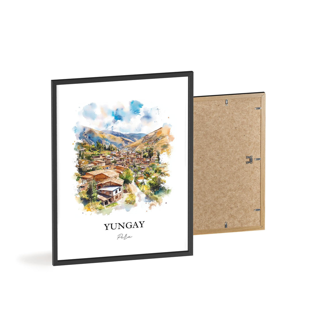 Yungay Wall Art, Ancash Region Peru Print, Peru Watercolor Art, Yungay Peru Gift, Travel Print, Travel Poster, Housewarming Gift