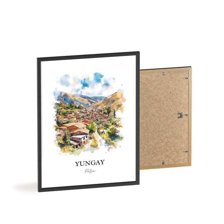 Yungay Wall Art, Ancash Region Peru Print, Peru Watercolor Art, Yungay Peru Gift, Travel Print, Travel Poster, Housewarming Gift