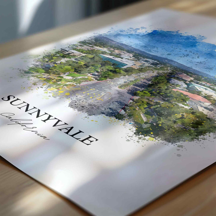 Sunnyvale, California – Watercolor Art Print