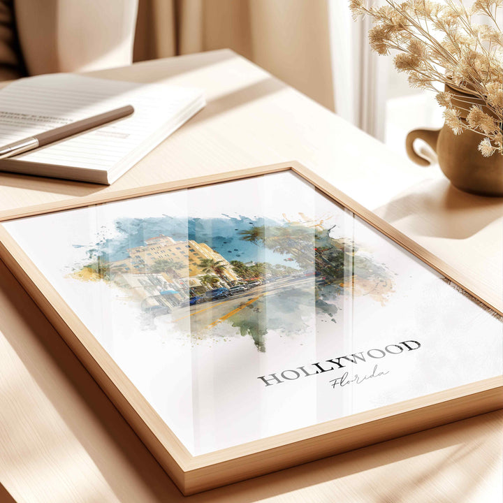 Hollywood, Florida – Watercolor Art Print