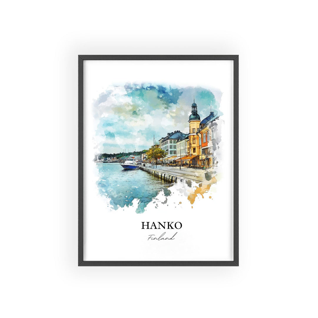 Hanko Finland Wall Art, Uusimaa Region Print, Finland Watercolor Art, Hanko Finland Gift, Travel Print, Travel Poster, Housewarming Gift