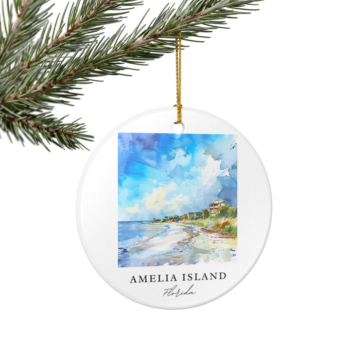Amelia Island FL Ornament: Unique Amelia Island Souvenir, Amelia Island Florida Xmas Decor, and Authentic Florida Gift