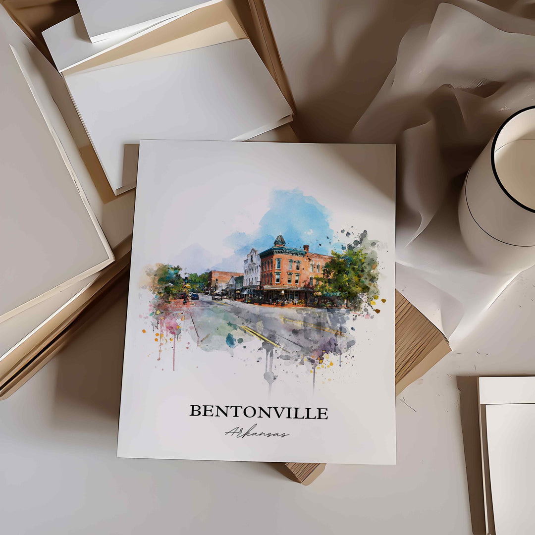 Bentonville, Arkansas – Watercolor Art Print
