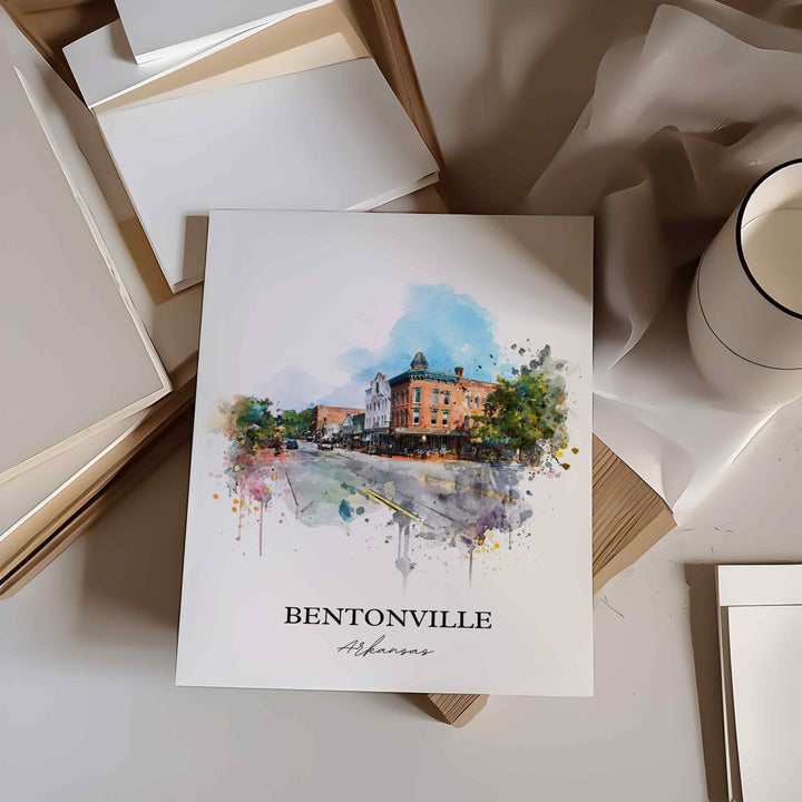 Bentonville, Arkansas – Watercolor Art Print