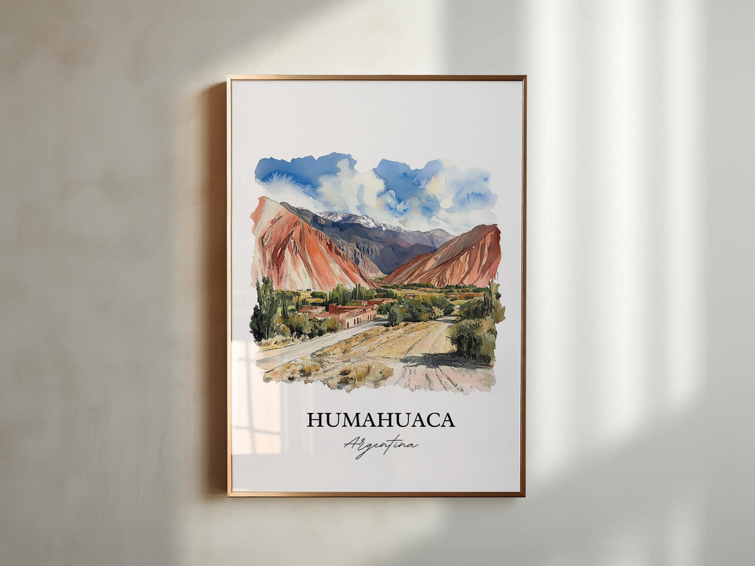 Humahuaca Wall Art, Jujuy Province Print, Argentina Watercolor Art, Humahuaca Gift, Travel Print, Travel Poster, Housewarming Gift