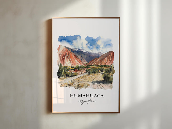 Humahuaca Wall Art, Jujuy Province Print, Argentina Watercolor Art, Humahuaca Gift, Travel Print, Travel Poster, Housewarming Gift