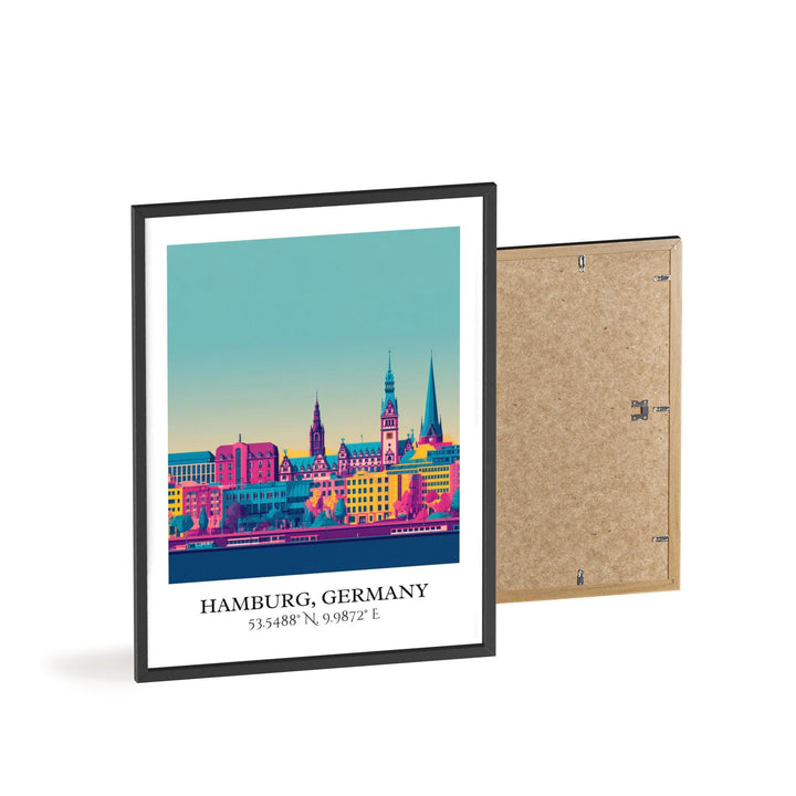 Hamburg Germany Art, Hamburg Retro Travel Art, Germany Home Decor, Germany Gift, Germany Travel Art, Travel Prints, Housewarming Gift