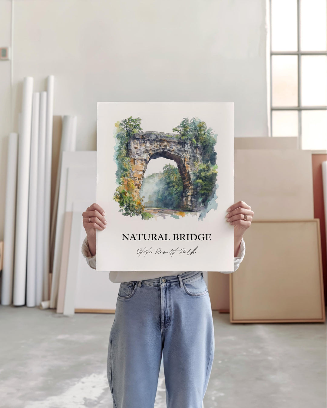 Natural Bridge State Resort Park, Kentucky – Watercolor Art Print