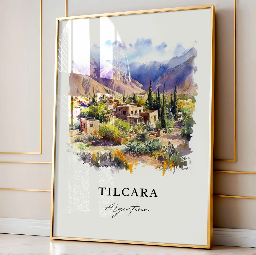 Tilcara Argentina Wall Art, Tilcara Print, Tilcara Watercolor Art, Tilcara Argentina Gift,