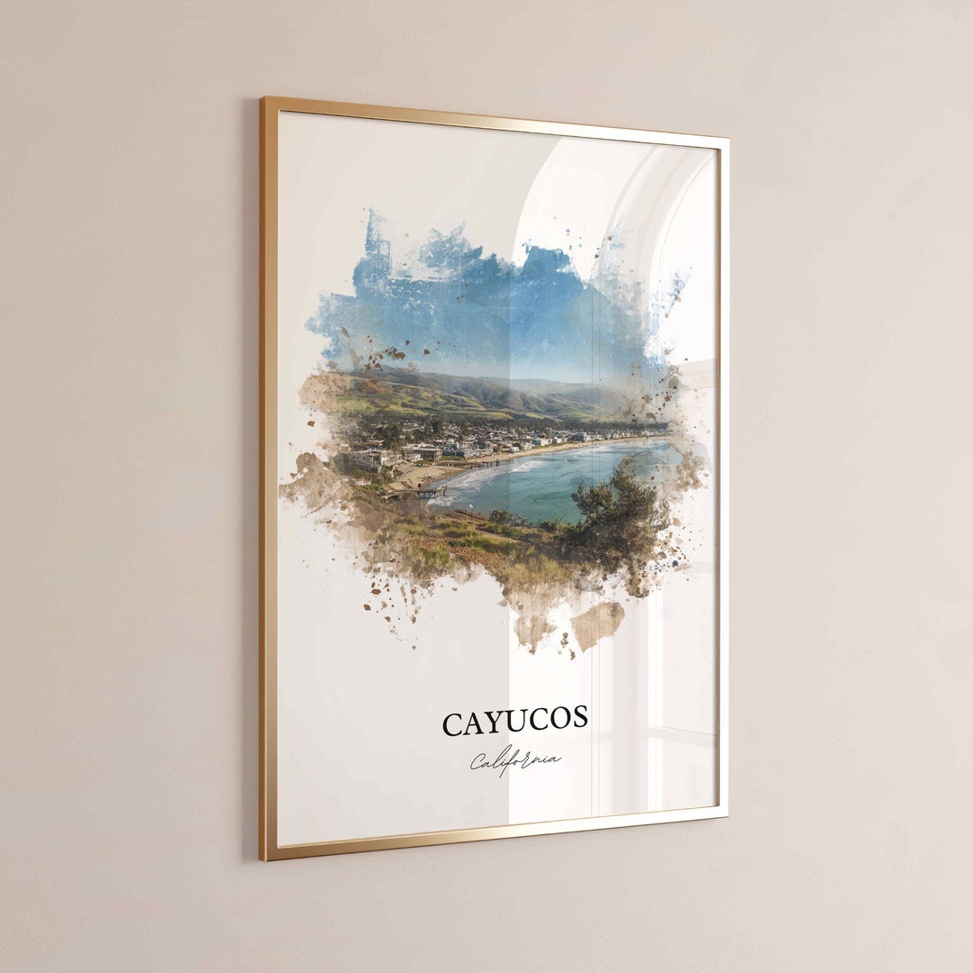 Cayucos, California – Watercolor Art Print