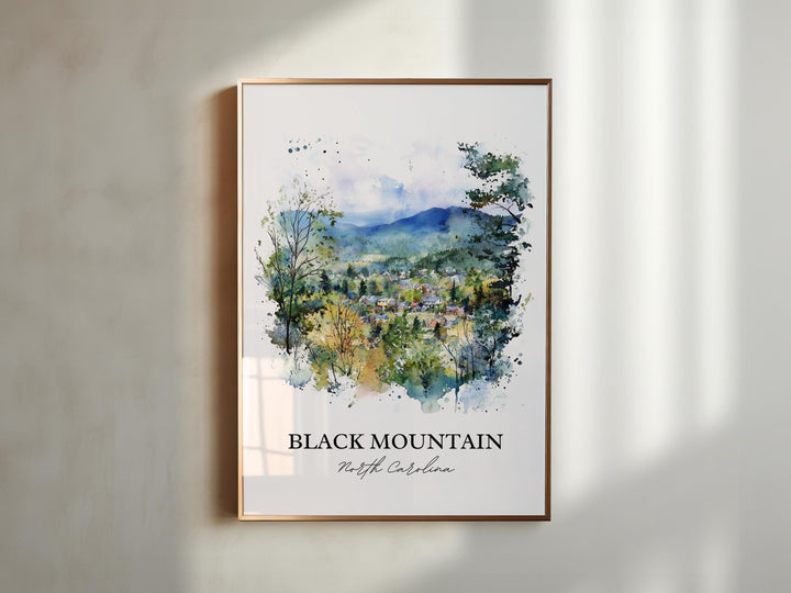 Black Mountain NC Wall Art, Buncombe County Print, Asheville Watercolor, Black Mountain Gift, Travel Print, Travel Poster, Housewarming Gift