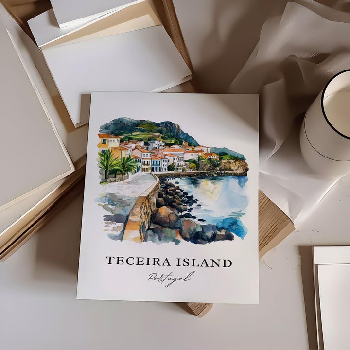 Teceira Island, Portugal – Watercolor Art Print