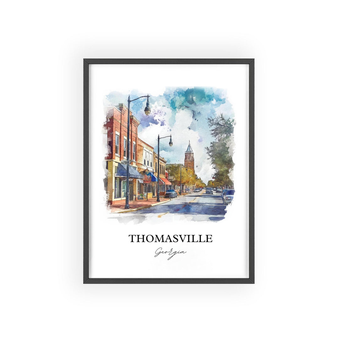 Thomasville GA Wall Art, Thomas County GA Print, Georgia Watercolor Art, Thomasville Gift, Travel Print, Travel Poster, Housewarming Gift