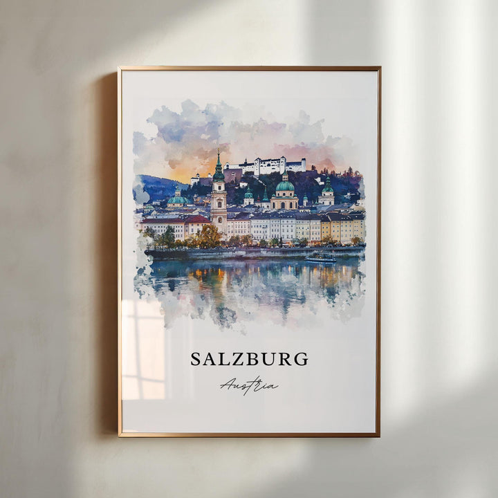 Salzburg Skyline Wall Art - Austria Print