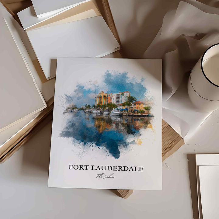 Fort Lauderdale, Florida – Watercolor Art Print