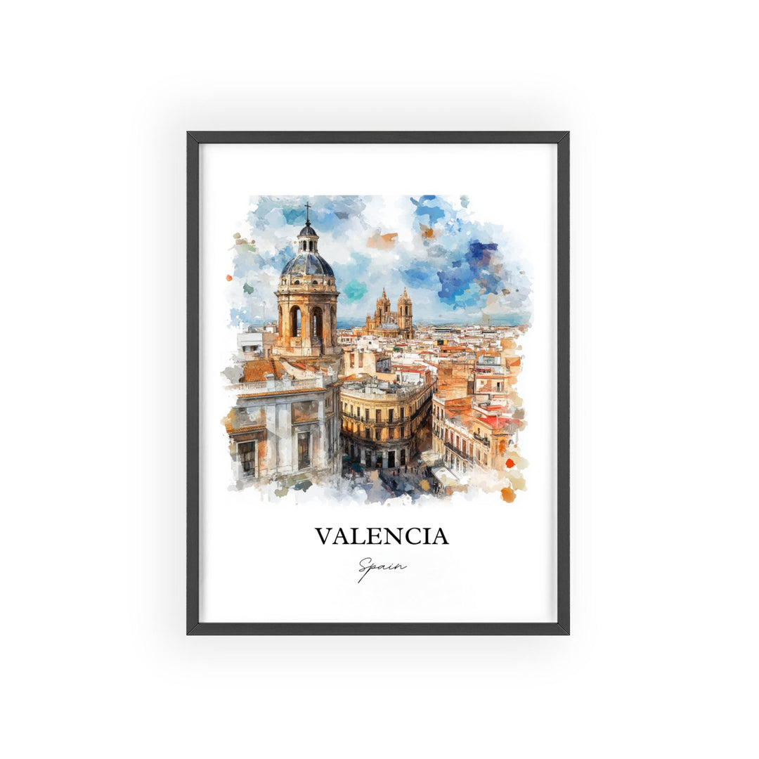 Valéncia Spain Art, Valencia Spain Print, Valéncia Spain Watercolor, Iberian Peninsula Gift, Travel Print, Travel Poster, Housewarming Gift