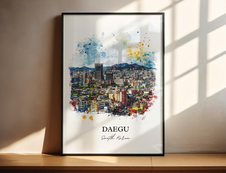 A vibrant city framed by mountains.