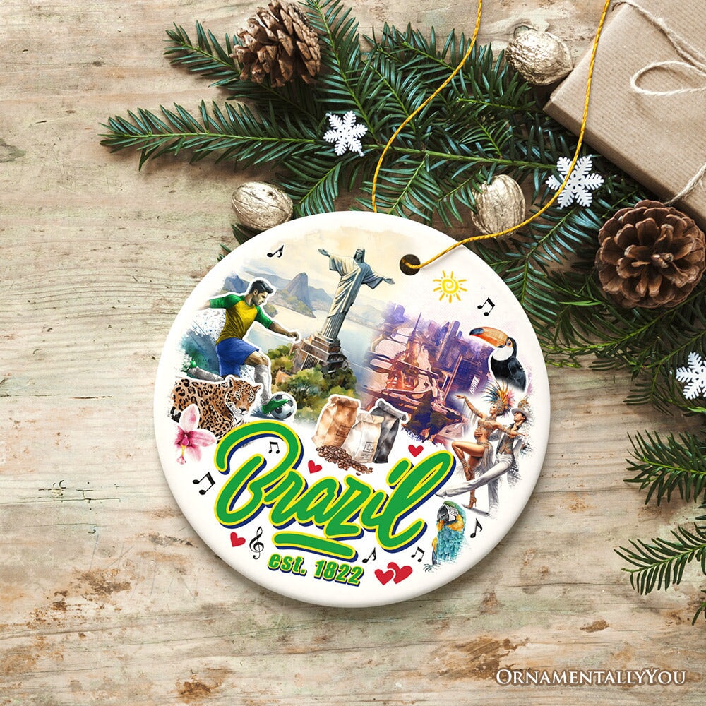 Culturally Artistic Brazilian Christmas Ornament, Keepsake Souvenir and Gift of Brazil by OrnamentallyYou