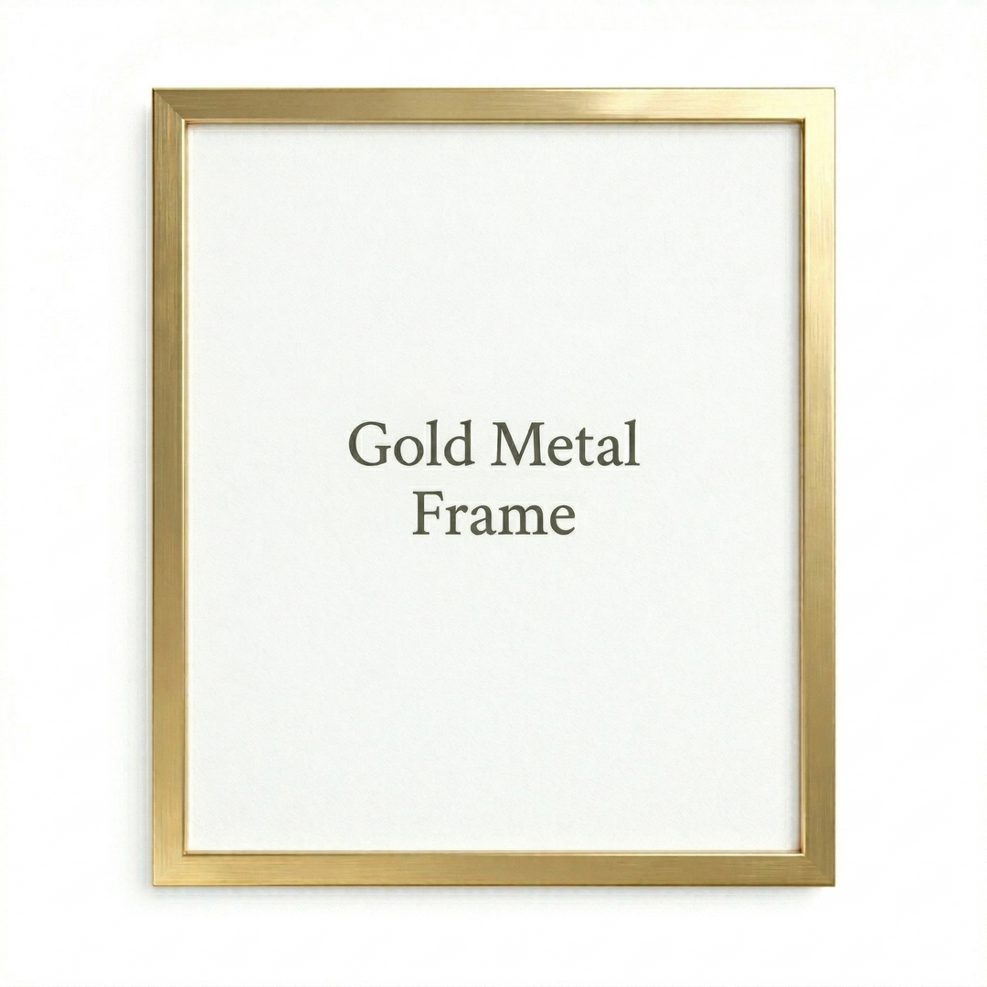 Gold Metal Picture Frame with Glass – Modern Minimalist Decor