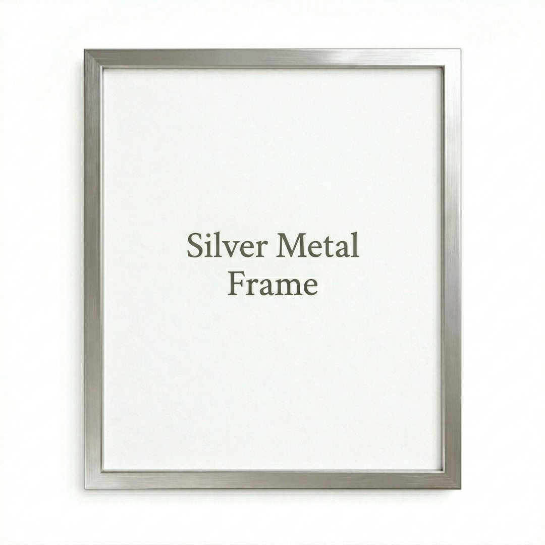 Silver Metal Picture Frame with Glass – Modern Minimalist Decor