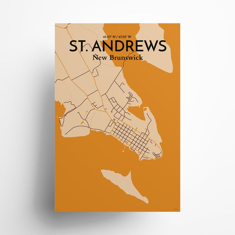 St. Andrews City Map Poster – Detailed Art Print of St. Andrews, Scotland for Home Decor, Office Decor, Travel Art, and Unique Gifts