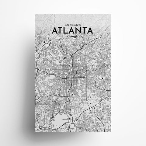 Atlanta GA Map Poster – Detailed Art Print of Atlanta, Georgia City Map Art for Home Decor, Office Decor, and Unique Gifts