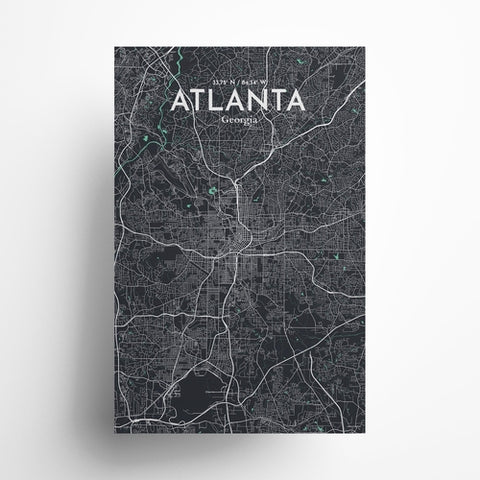 Atlanta GA Map Poster – Detailed Art Print of Atlanta, Georgia City Map Art for Home Decor, Office Decor, and Unique Gifts