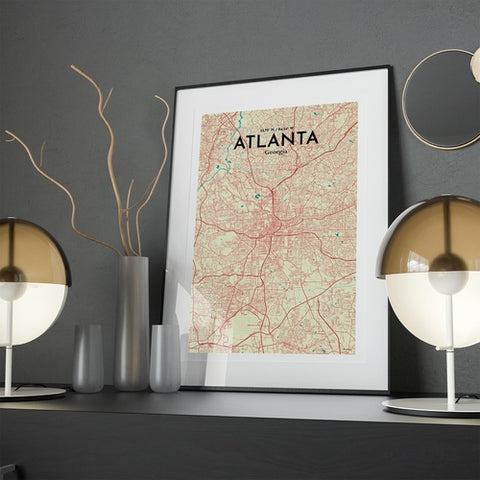 Atlanta GA Map Poster – Detailed Art Print of Atlanta, Georgia City Map Art for Home Decor, Office Decor, and Unique Gifts