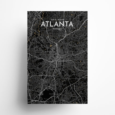 Atlanta GA Map Poster – Detailed Art Print of Atlanta, Georgia City Map Art for Home Decor, Office Decor, and Unique Gifts