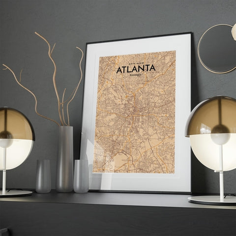 Atlanta GA Map Poster – Detailed Art Print of Atlanta, Georgia City Map Art for Home Decor, Office Decor, and Unique Gifts