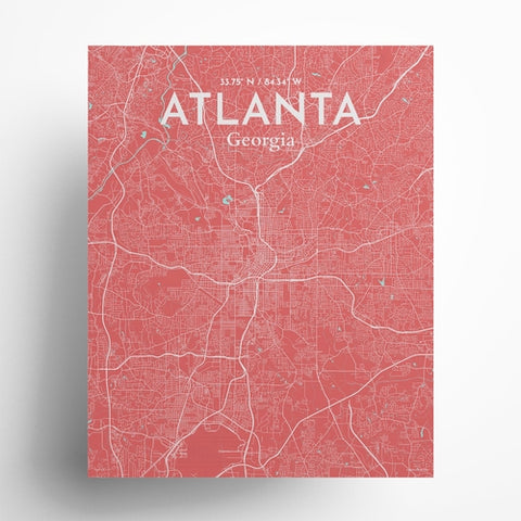 Atlanta GA Map Poster – Detailed Art Print of Atlanta, Georgia City Map Art for Home Decor, Office Decor, and Unique Gifts