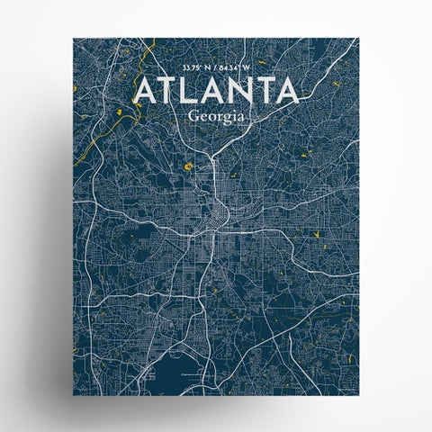 Atlanta GA Map Poster – Detailed Art Print of Atlanta, Georgia City Map Art for Home Decor, Office Decor, and Unique Gifts