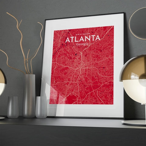 Atlanta GA Map Poster – Detailed Art Print of Atlanta, Georgia City Map Art for Home Decor, Office Decor, and Unique Gifts