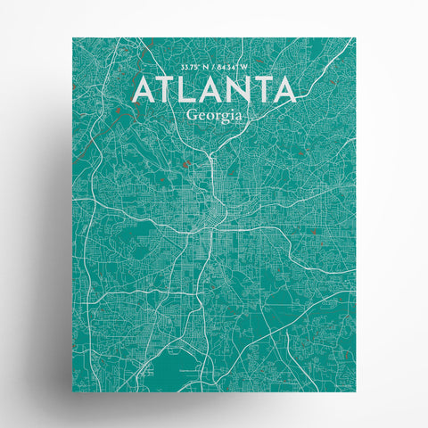 Atlanta GA Map Poster – Detailed Art Print of Atlanta, Georgia City Map Art for Home Decor, Office Decor, and Unique Gifts