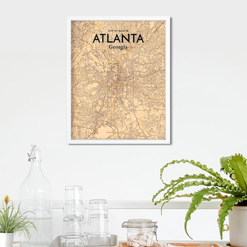 Atlanta GA Map Poster – Detailed Art Print of Atlanta, Georgia City Map Art for Home Decor, Office Decor, and Unique Gifts