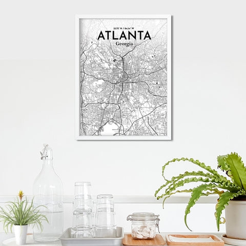 Atlanta GA Map Poster – Detailed Art Print of Atlanta, Georgia City Map Art for Home Decor, Office Decor, and Unique Gifts