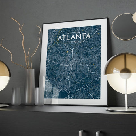 Atlanta GA Map Poster – Detailed Art Print of Atlanta, Georgia City Map Art for Home Decor, Office Decor, and Unique Gifts