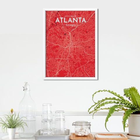 Atlanta GA Map Poster – Detailed Art Print of Atlanta, Georgia City Map Art for Home Decor, Office Decor, and Unique Gifts