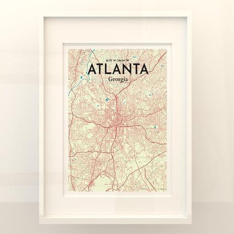 Atlanta GA Map Poster – Detailed Art Print of Atlanta, Georgia City Map Art for Home Decor, Office Decor, and Unique Gifts