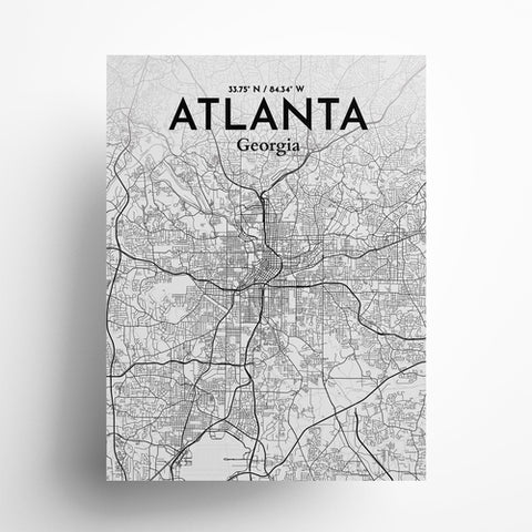 Atlanta GA Map Poster – Detailed Art Print of Atlanta, Georgia City Map Art for Home Decor, Office Decor, and Unique Gifts