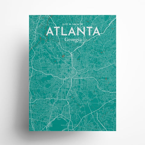 Atlanta GA Map Poster – Detailed Art Print of Atlanta, Georgia City Map Art for Home Decor, Office Decor, and Unique Gifts