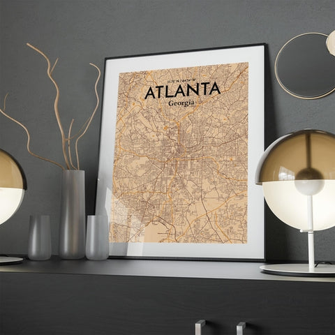 Atlanta GA Map Poster – Detailed Art Print of Atlanta, Georgia City Map Art for Home Decor, Office Decor, and Unique Gifts