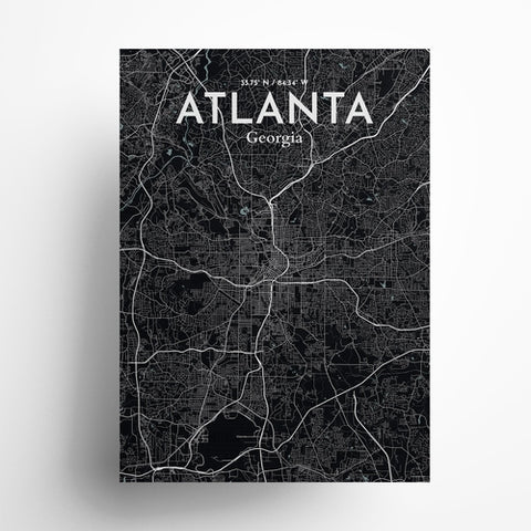 Atlanta GA Map Poster – Detailed Art Print of Atlanta, Georgia City Map Art for Home Decor, Office Decor, and Unique Gifts