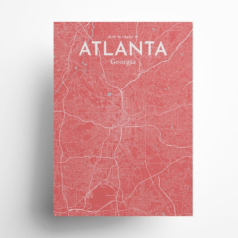 Atlanta GA Map Poster – Detailed Art Print of Atlanta, Georgia City Map Art for Home Decor, Office Decor, and Unique Gifts