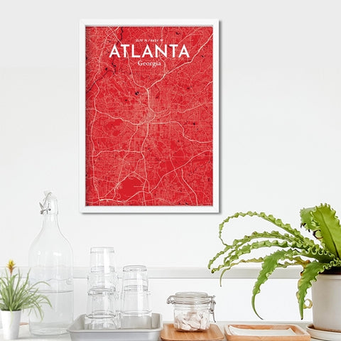 Atlanta GA Map Poster – Detailed Art Print of Atlanta, Georgia City Map Art for Home Decor, Office Decor, and Unique Gifts