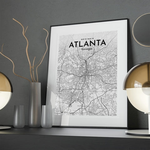 Atlanta GA Map Poster – Detailed Art Print of Atlanta, Georgia City Map Art for Home Decor, Office Decor, and Unique Gifts