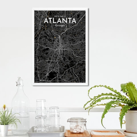 Atlanta GA Map Poster – Detailed Art Print of Atlanta, Georgia City Map Art for Home Decor, Office Decor, and Unique Gifts