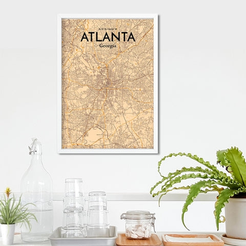 Atlanta GA Map Poster – Detailed Art Print of Atlanta, Georgia City Map Art for Home Decor, Office Decor, and Unique Gifts