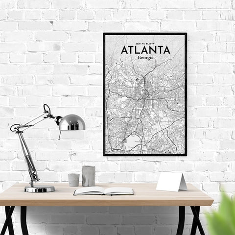 Atlanta GA Map Poster – Detailed Art Print of Atlanta, Georgia City Map Art for Home Decor, Office Decor, and Unique Gifts