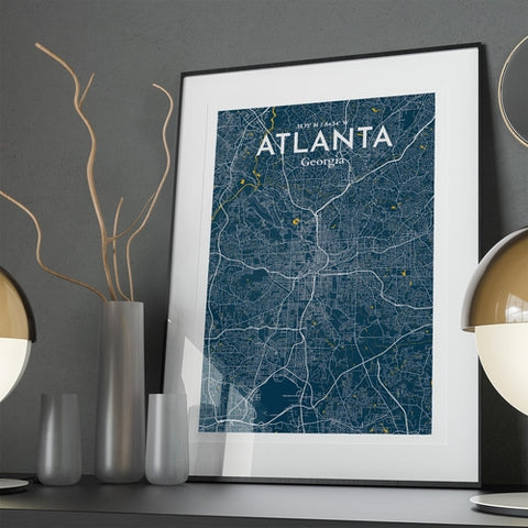 Atlanta GA Map Poster – Detailed Art Print of Atlanta, Georgia City Map Art for Home Decor, Office Decor, and Unique Gifts